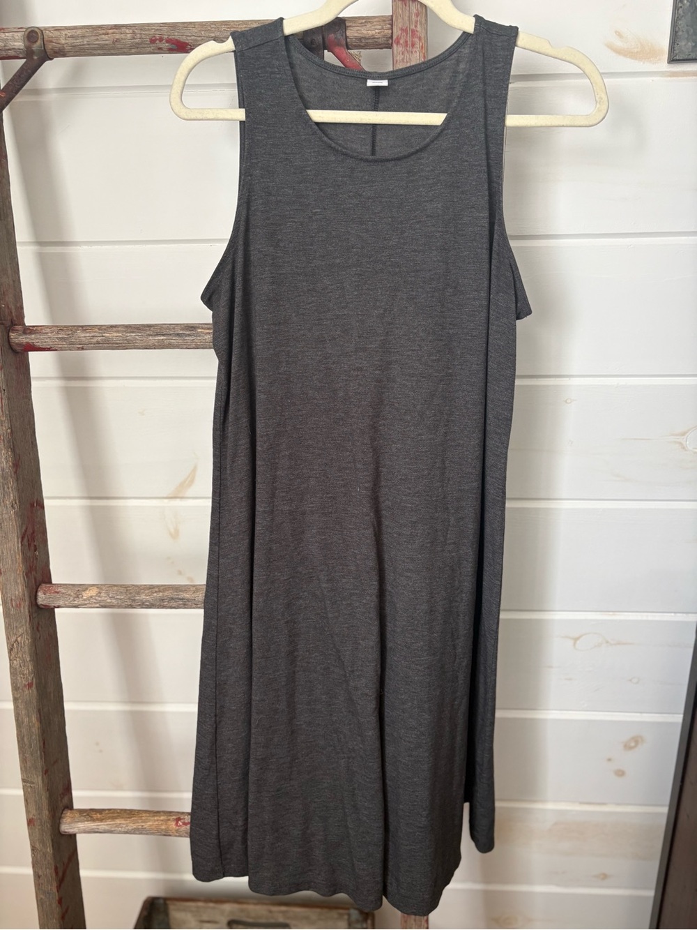 Old Navy Charcoal Sleeveless Midi Swing Dress Tall